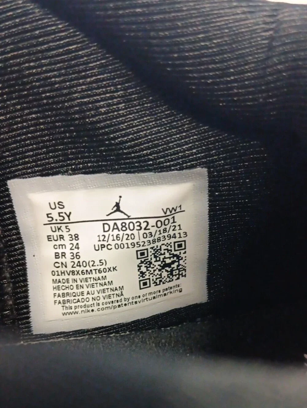 Jordan Kids Black Sneakers with White Jumpman Logo